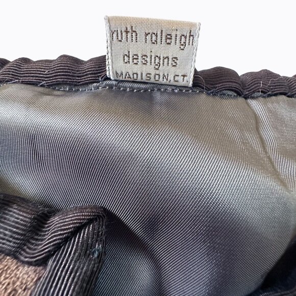 Vintage Quilted Patchwork Open Front Vest Sz L Earthy Brown Mixed Media Boho Art - Picture 8 of 9